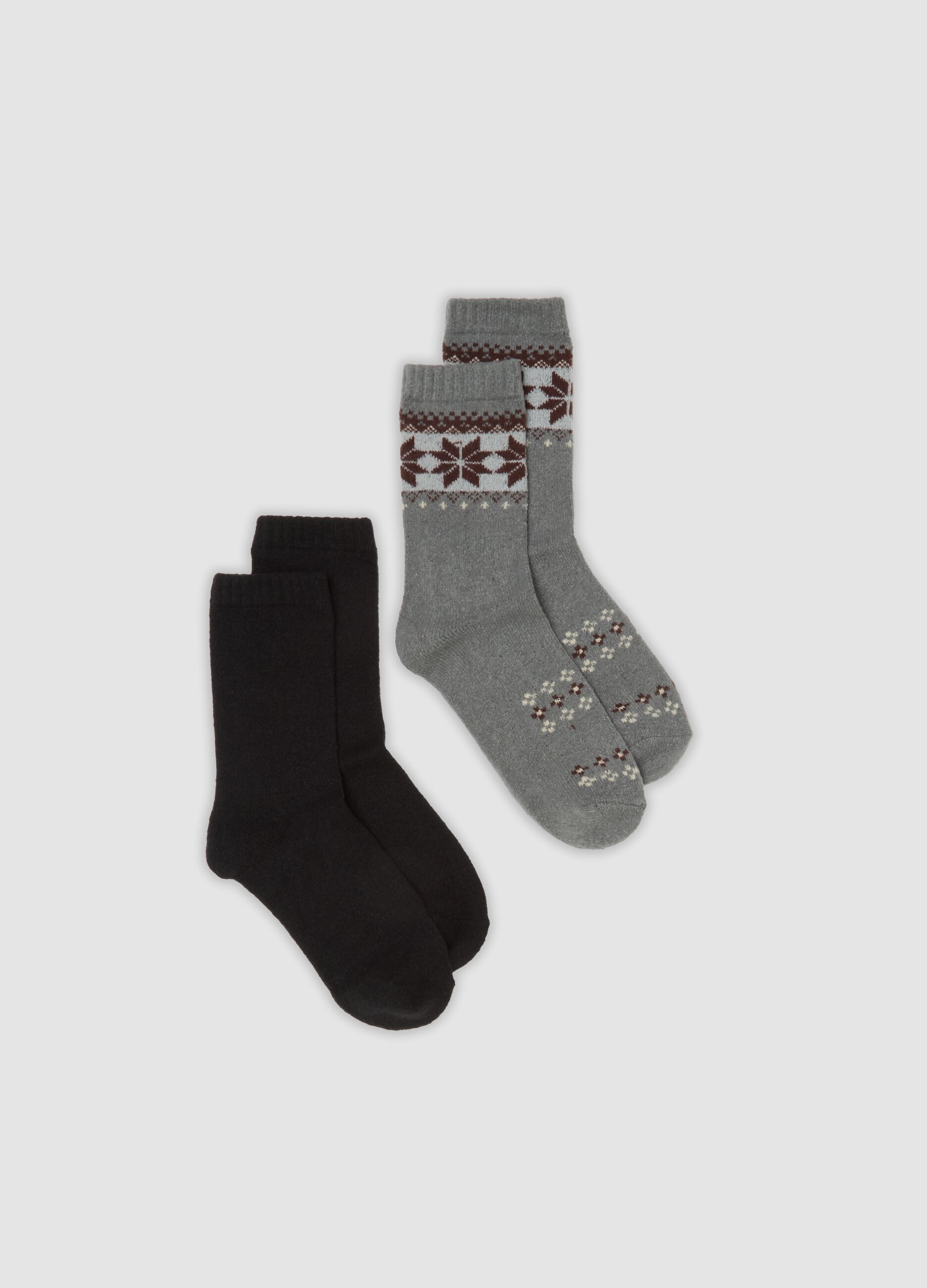 Two-pack of multicolour stretch-fabric socks