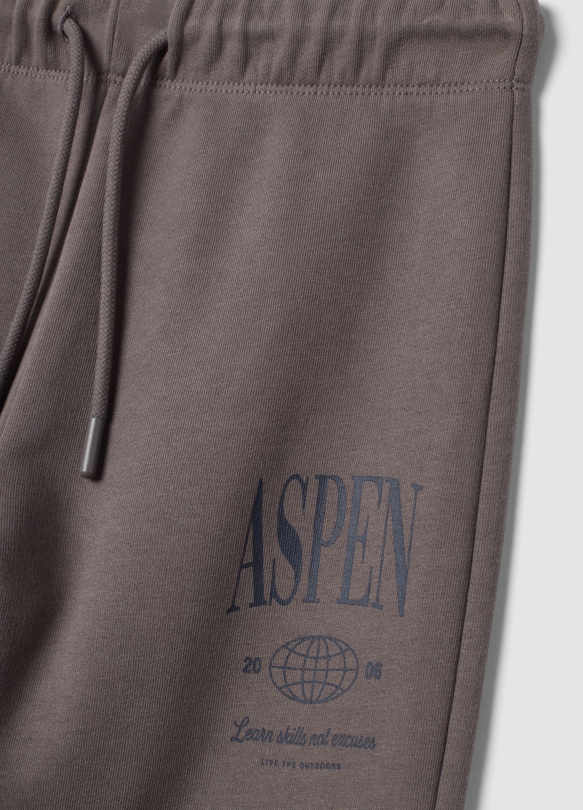 Grey organic cotton fleece joggers, regular fit