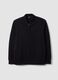 Navy full-zip sweatshirt in stretch piqu&eacute; with ribbed collar_4
