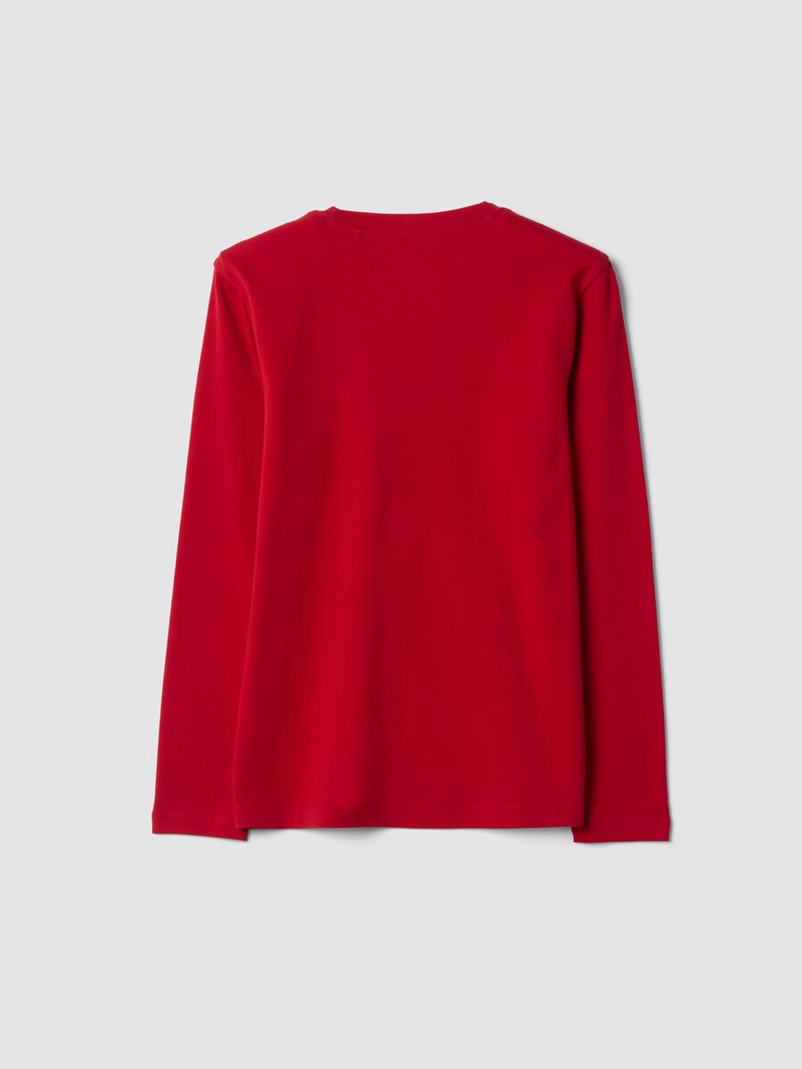 Red organic cotton crew-neck T-shirt_1