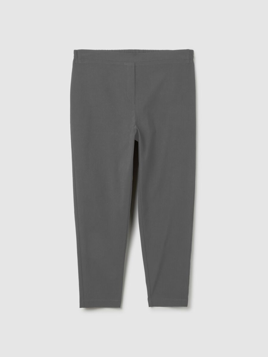 Grey Viscose Blend Regular Fit Leggings_4