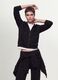 Black cotton-blend hoodie, regular fit_0