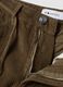 Pantaloni marroni in puro cotone a coste wide leg_1