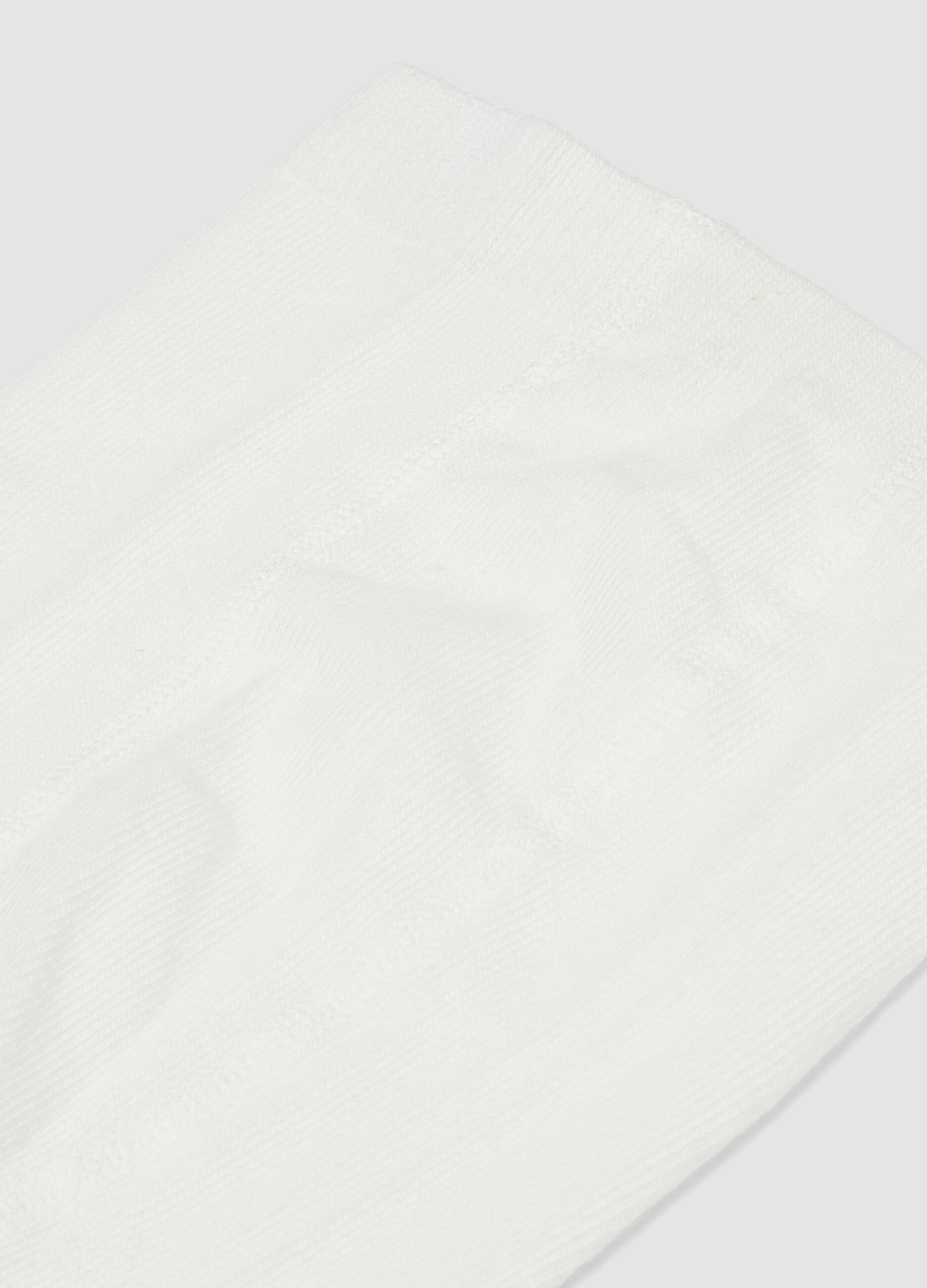White organic stretch-cotton tights with lurex