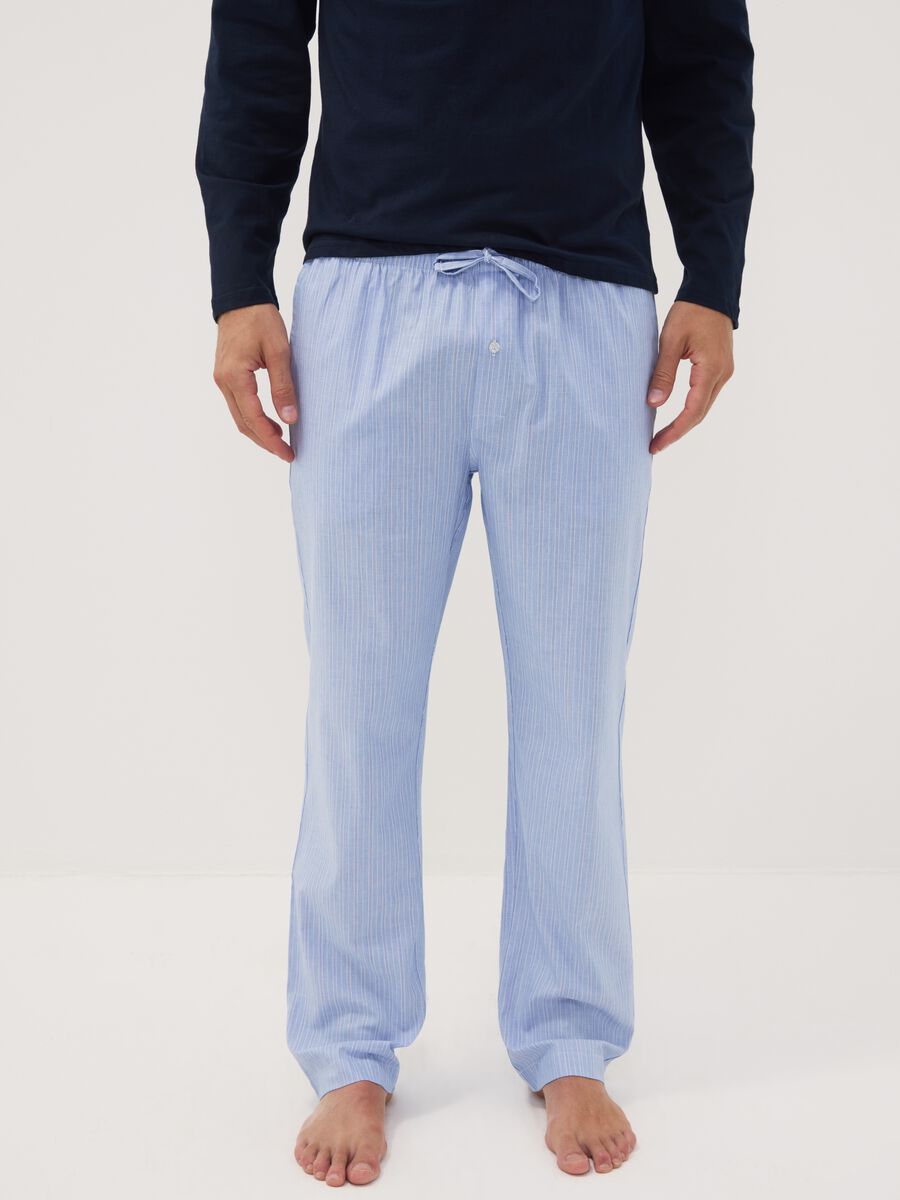 Light blue pure organic cotton pyjama trousers_1
