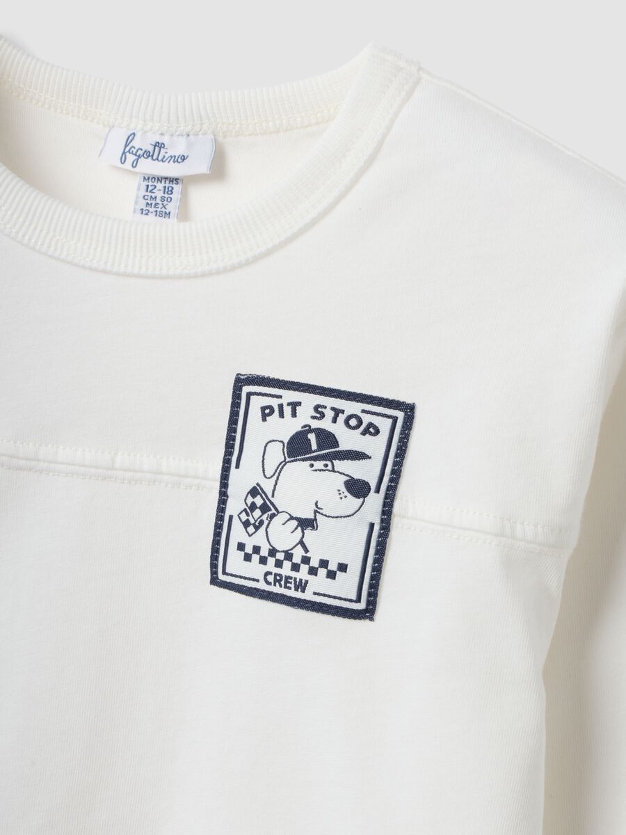 White organic cotton T-shirt with print for baby boy_2