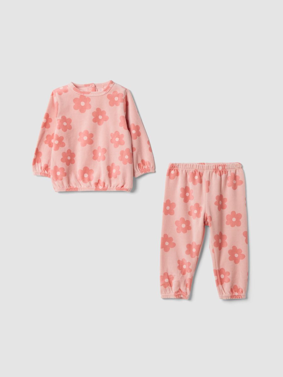 Light pink cotton-blend crew-neck pyjamas_0