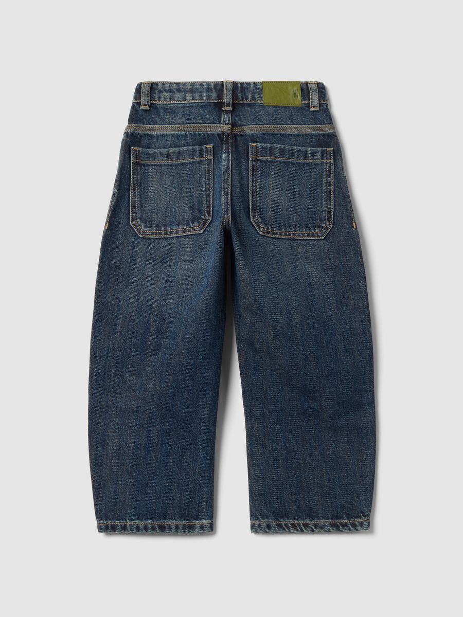 Blue relaxed-fit pure cotton jeans for boys_2