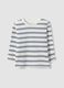White striped crew-neck T-shirt in pure organic cotton_0