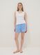 Regular-fit pure cotton checked pyjama shorts in white and light blue_0