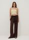 Yellow pure cotton tank top with ruched finish_1