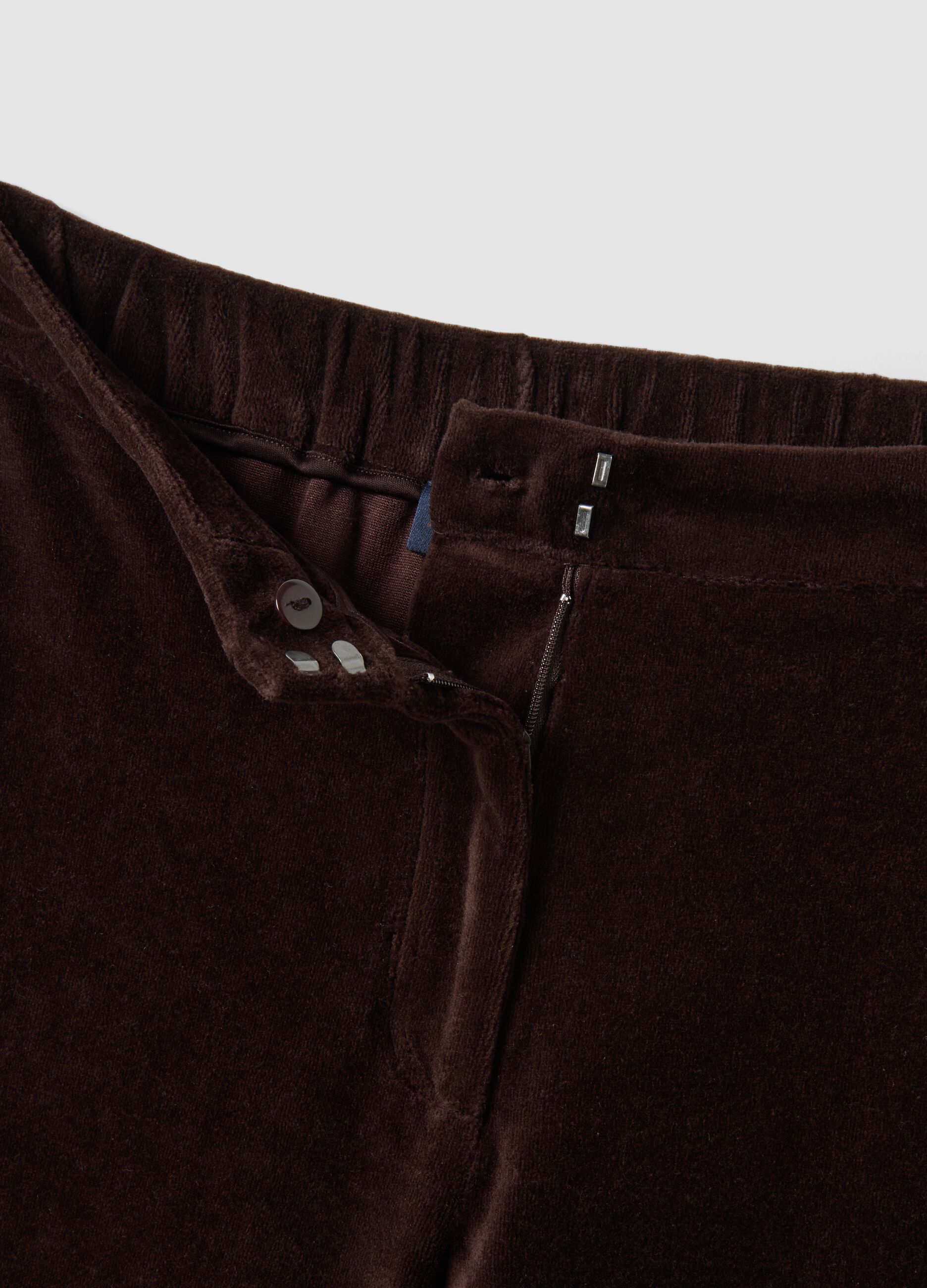 Pantaloni formali marroni in misto cotone regular fit