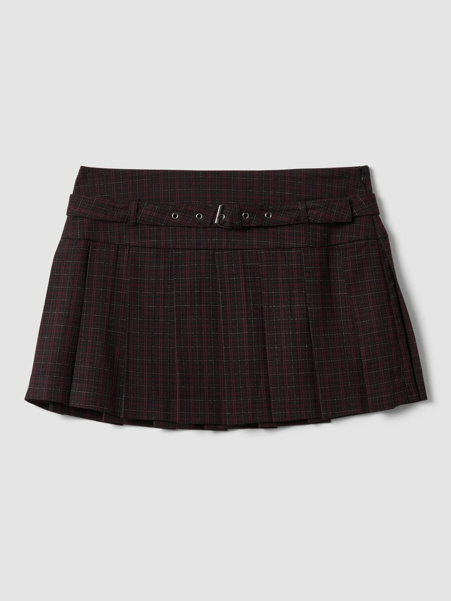 Black pleated skirt in stretch viscose_0