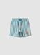Blue striped pure cotton straight-fit shorts for baby boys_0