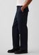 Pantaloni blu navy in puro cotone con tasche applicate_1
