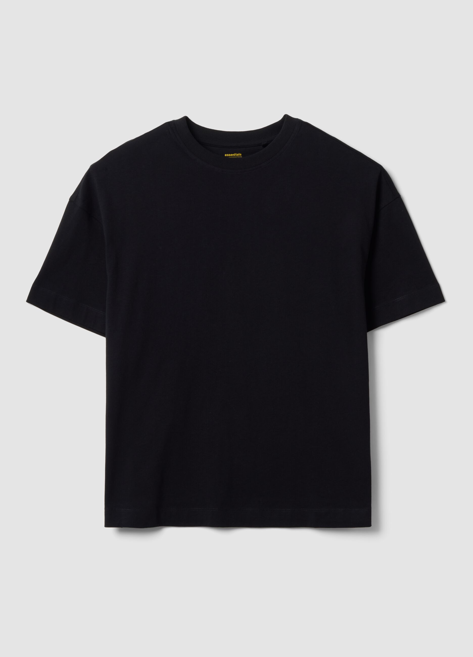 Black oversized-fit pure cotton short-sleeve T-shirt