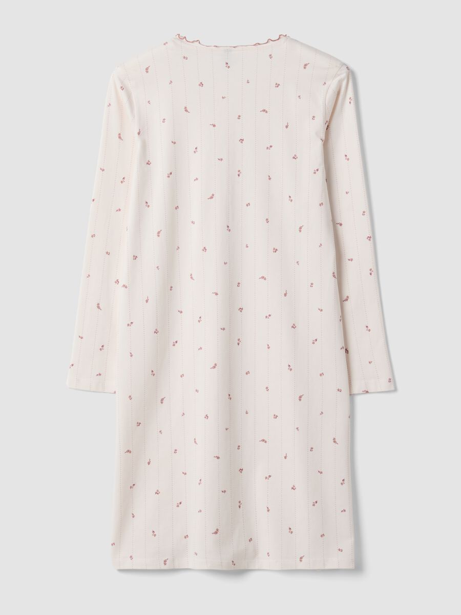 Pink pure organic cotton nightdress with round neckline_2