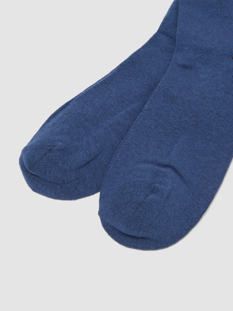 Pack of five multicoloured long socks in stretchy organic cotton_2