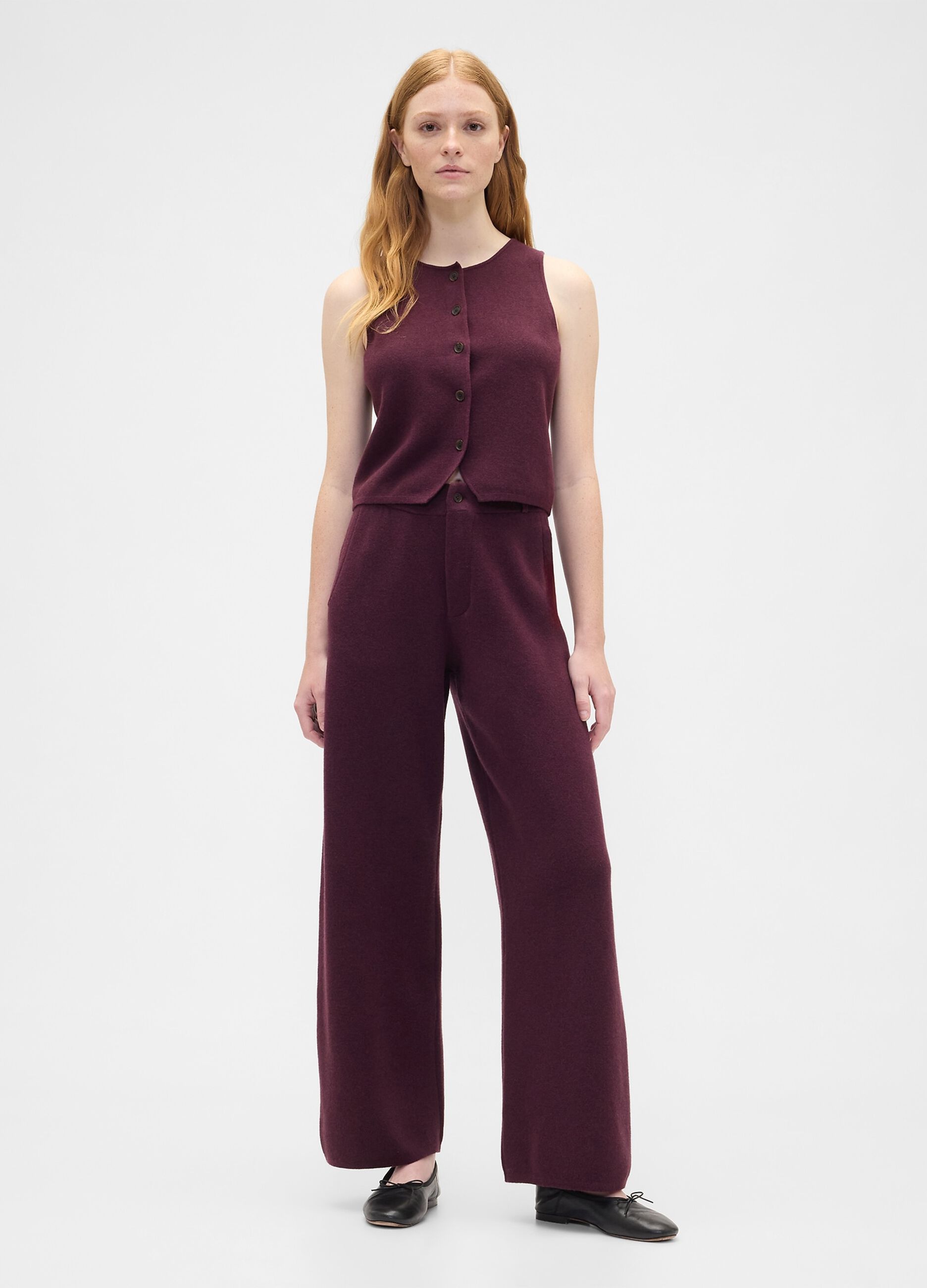 Purple fibre blend vest