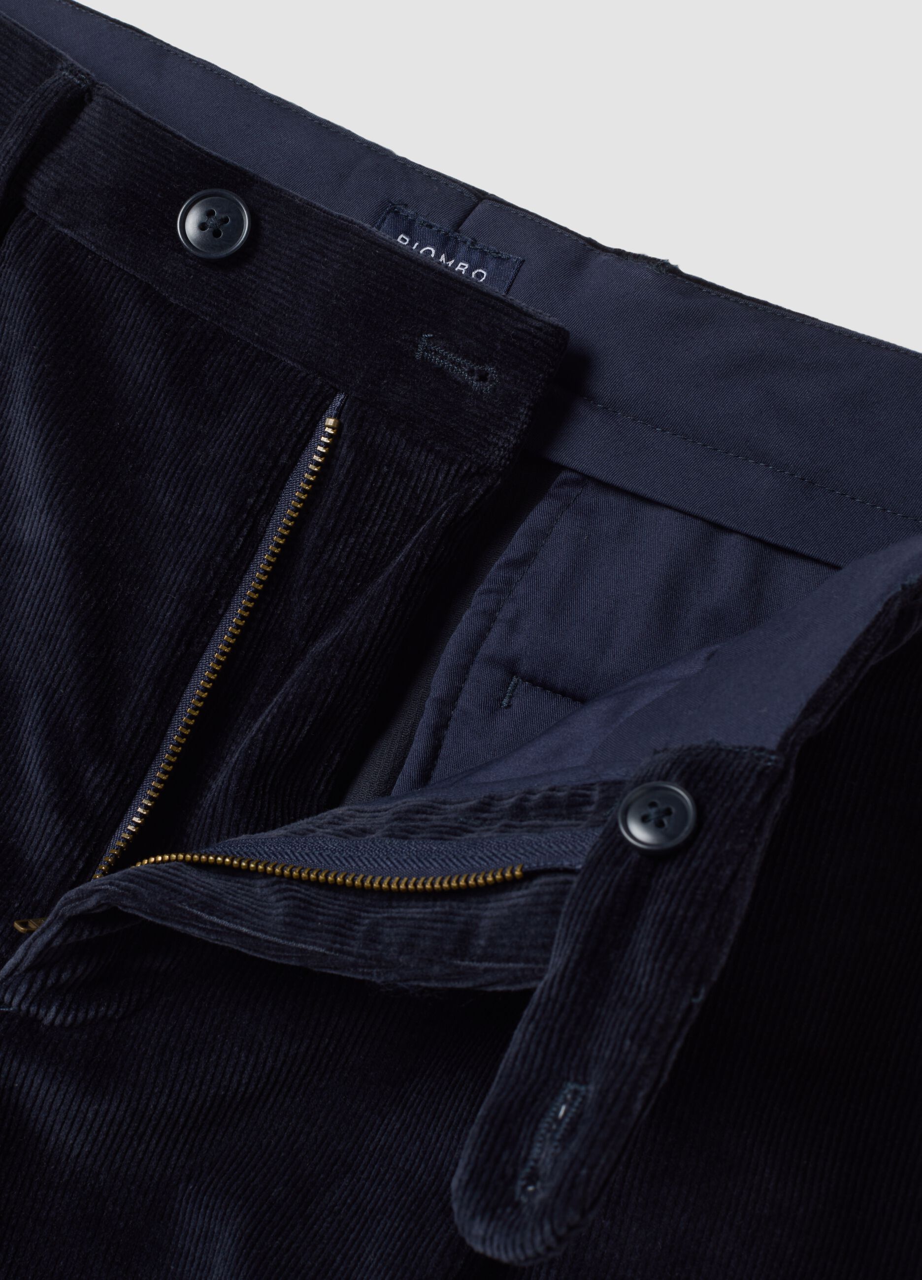 Pantaloni blu navy in cotone elasticizzato