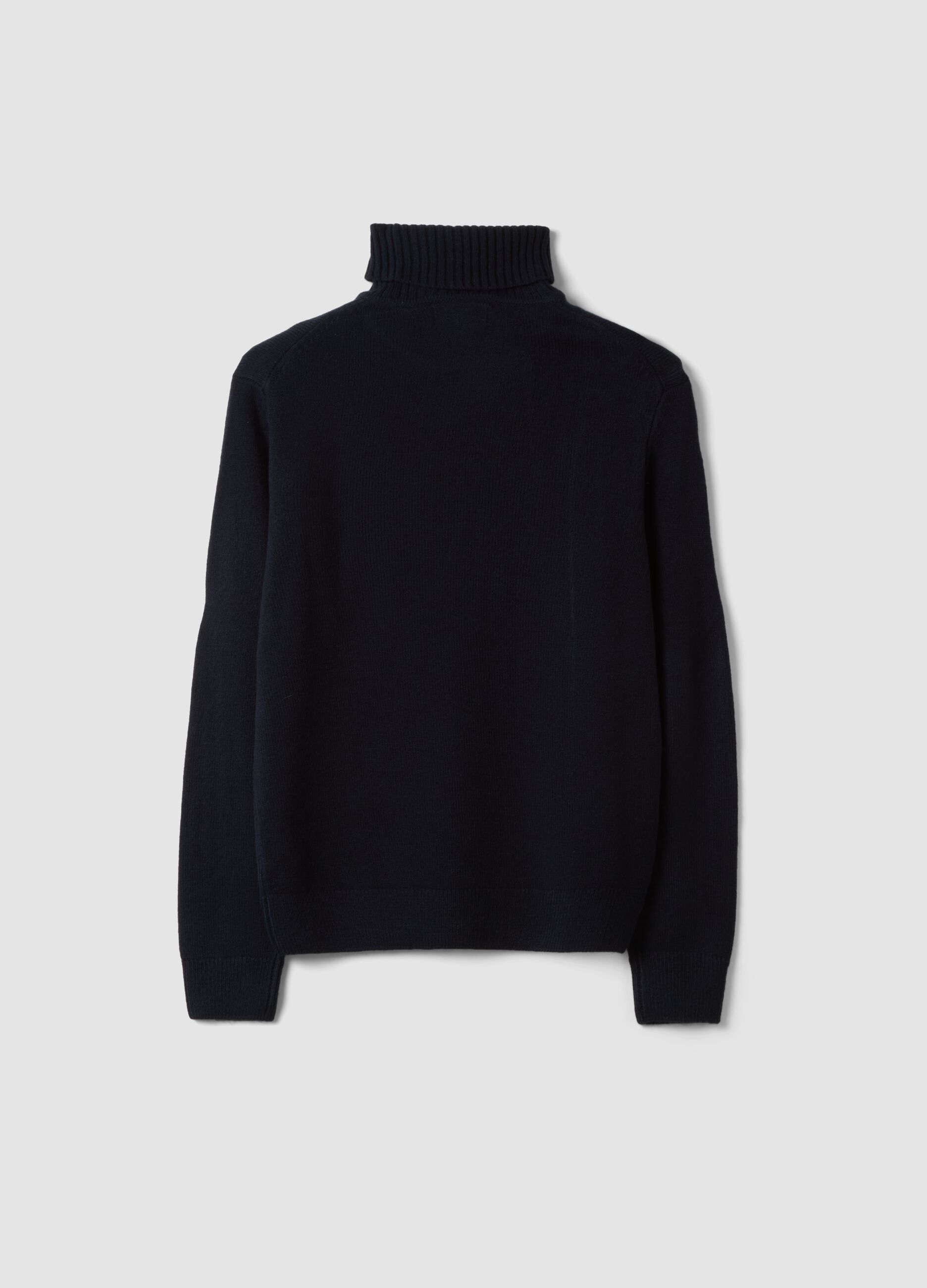 Maglia blu a dolcevita regular fit in jersey knit