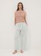 Green striped stretch cotton-blend poplin pyjama trousers_0