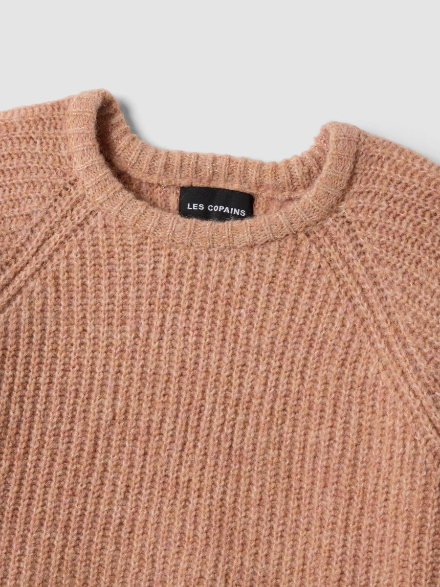 Pink ribbed stretch-wool jumper, regular fit_5