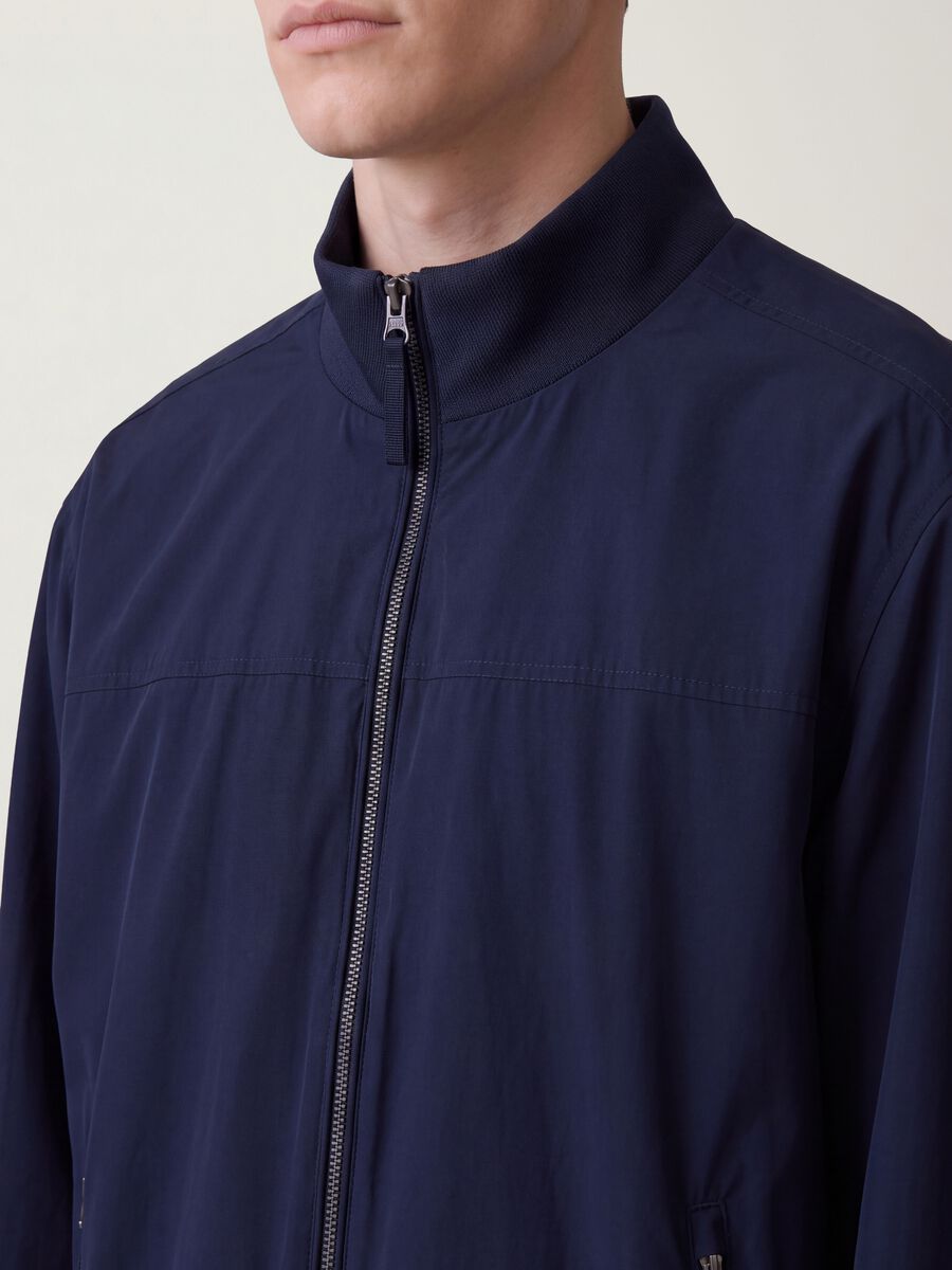 Blue stretch-fabric jacket with zip_2