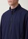 Giubbotto blu in tessuto elasticizzato con zip_2