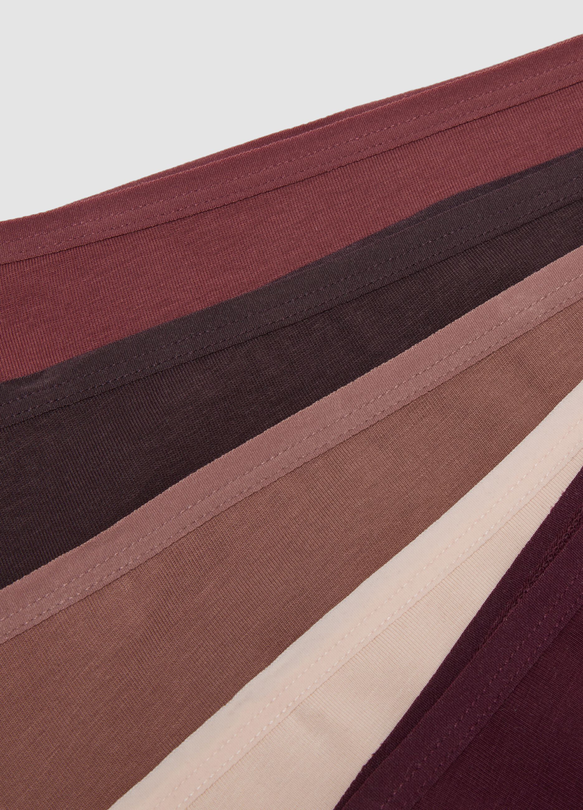 Multipack di cinque slip multicolor in cotone organico elasticizzato