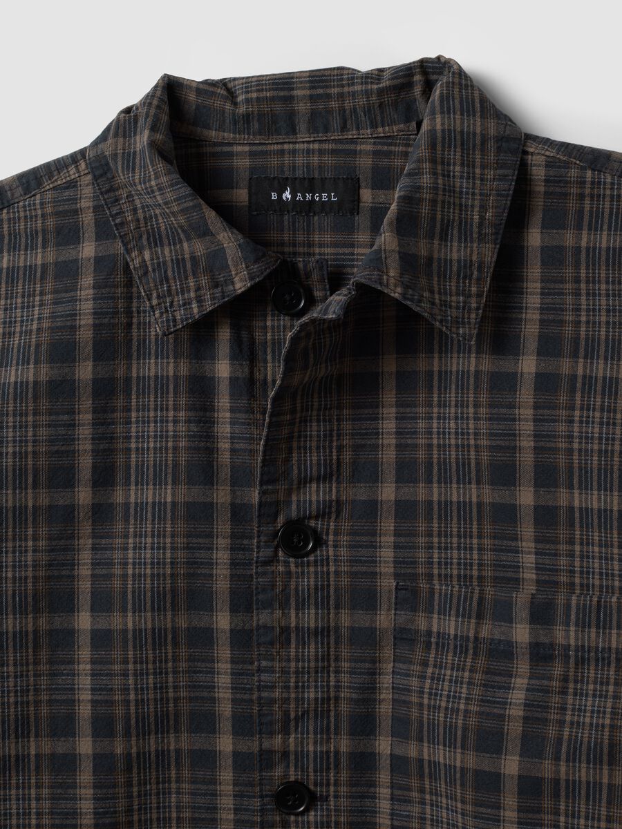 Multicolour pure cotton check shirt, oversized fit_5
