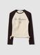 Beige stretch cotton crew-neck T-shirt_0