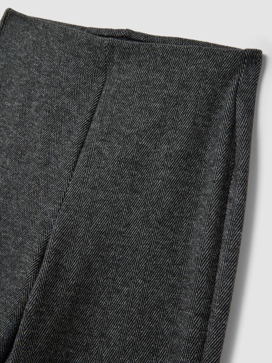 Grey stretch viscose flare trousers_1