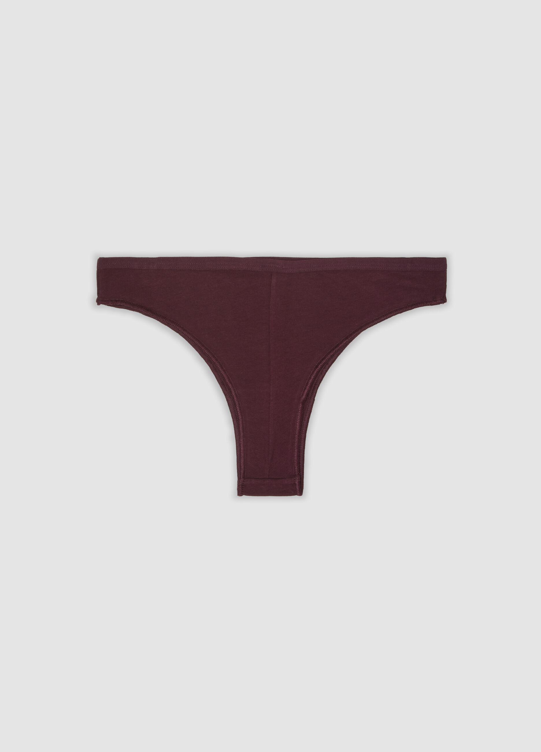 Multipack di cinque slip brasiliane multicolor in cotone elasticizzato