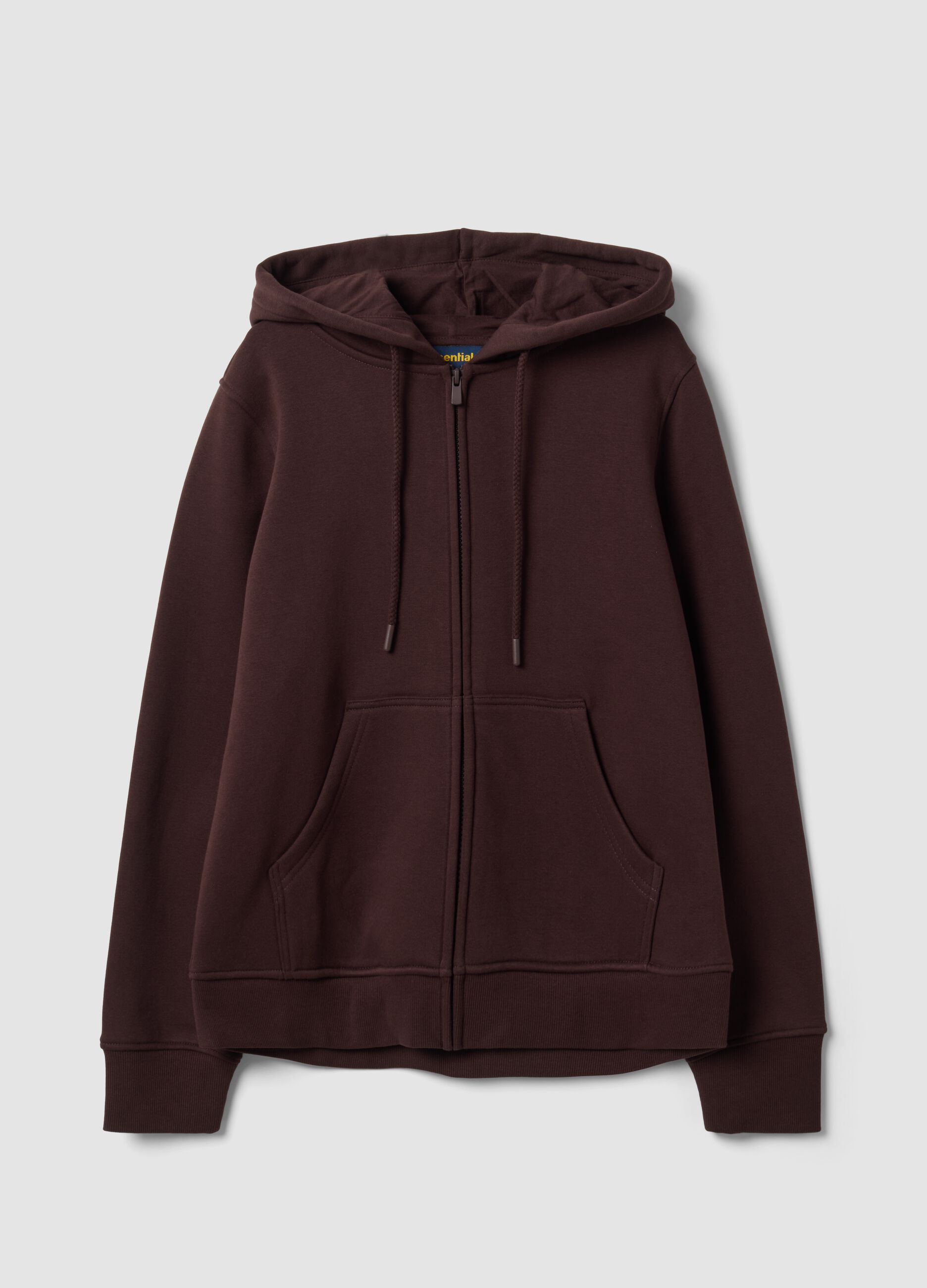 Brown cotton-blend regular-fit hoodie