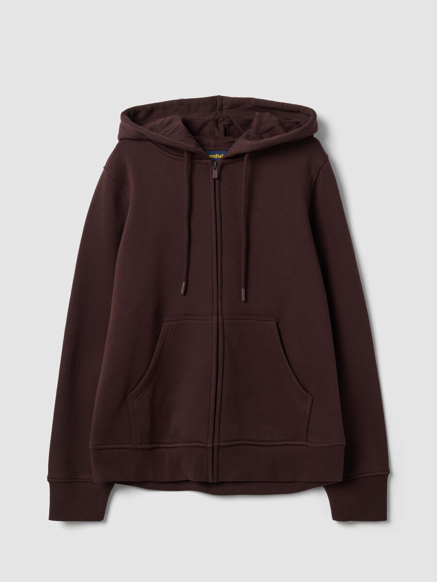 Brown cotton-blend hoodie in a regular fit_4