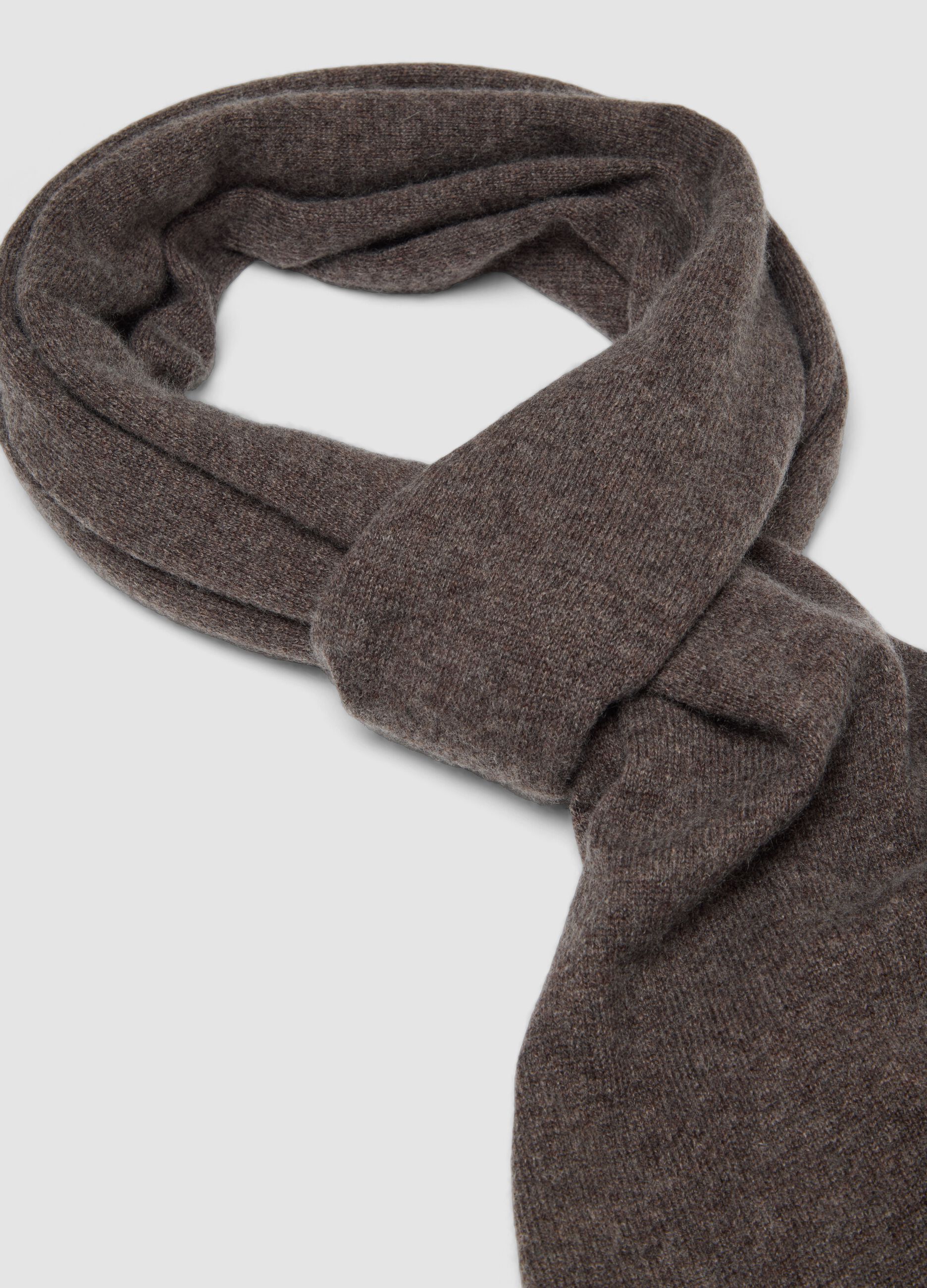Sciarpa marrone in misto lana, cashmere e viscosa