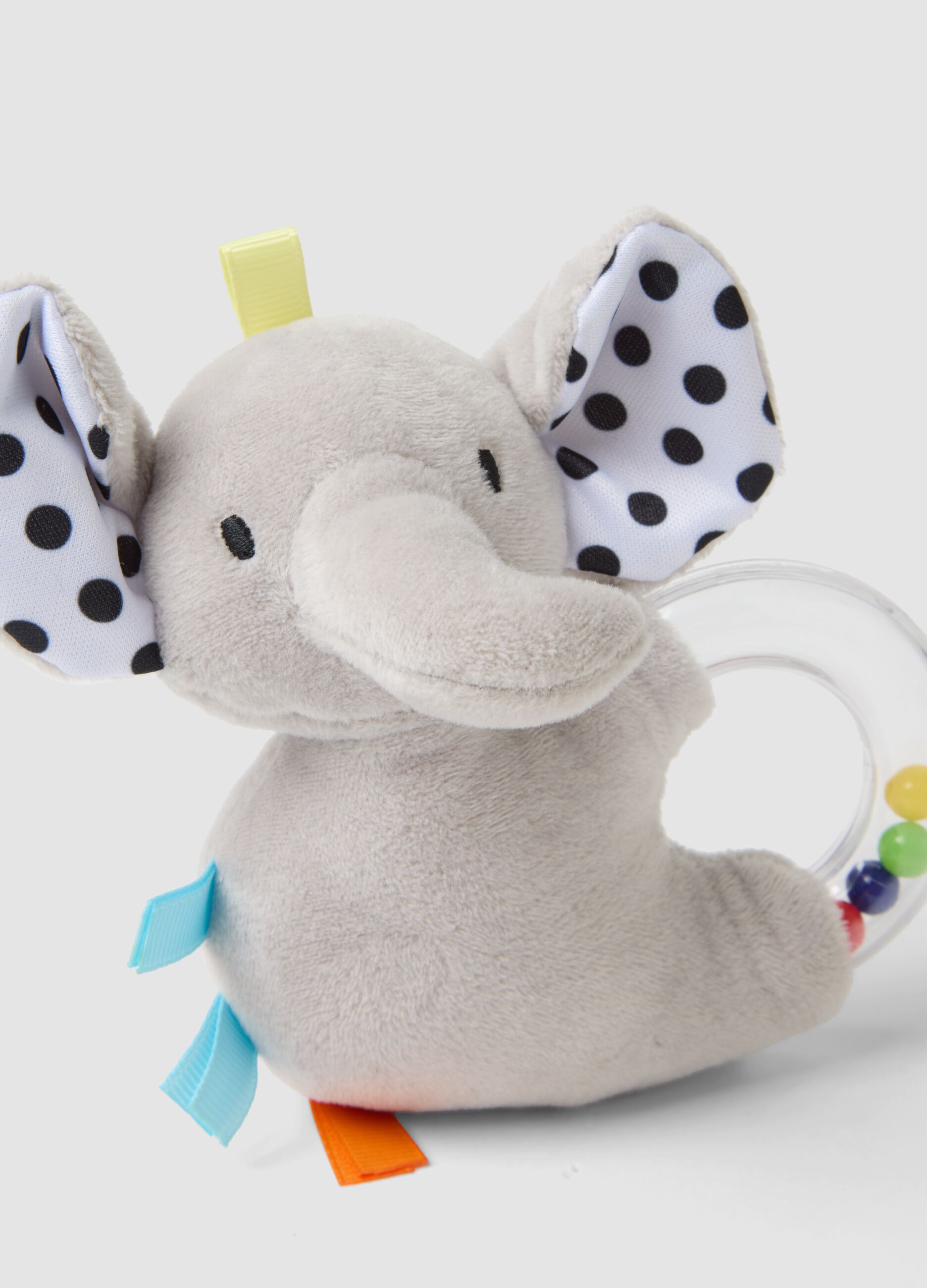 Elephant rattle with clear ring