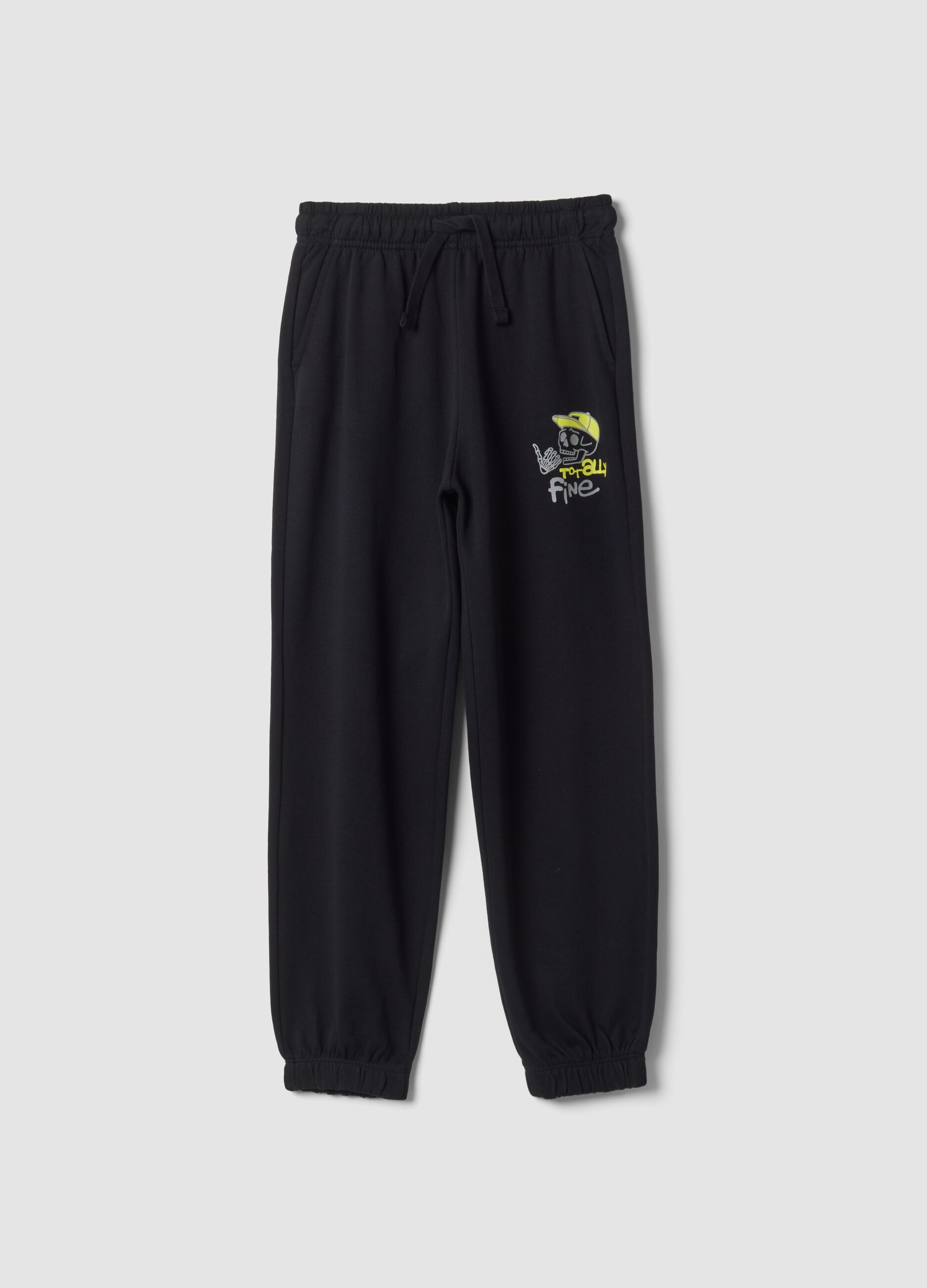 Pantaloni jogger neri in puro cotone