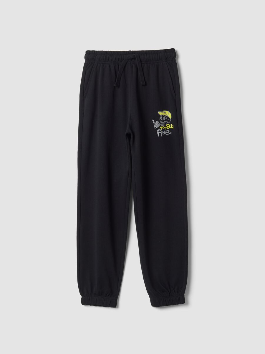 Black pure cotton joggers_0