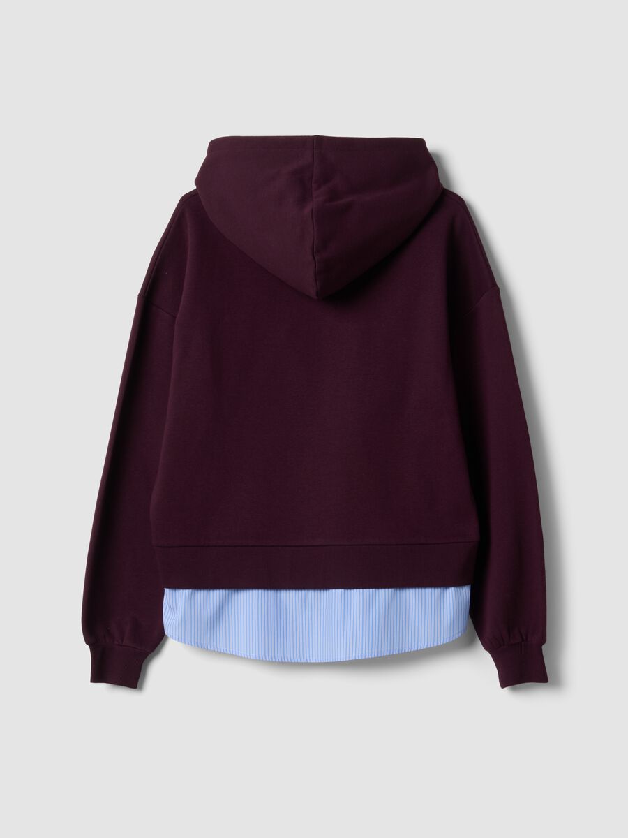 Felpa viola in misto cotone con cappuccio e finta camicia_6
