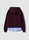 Felpa viola in misto cotone con cappuccio e finta camicia_6