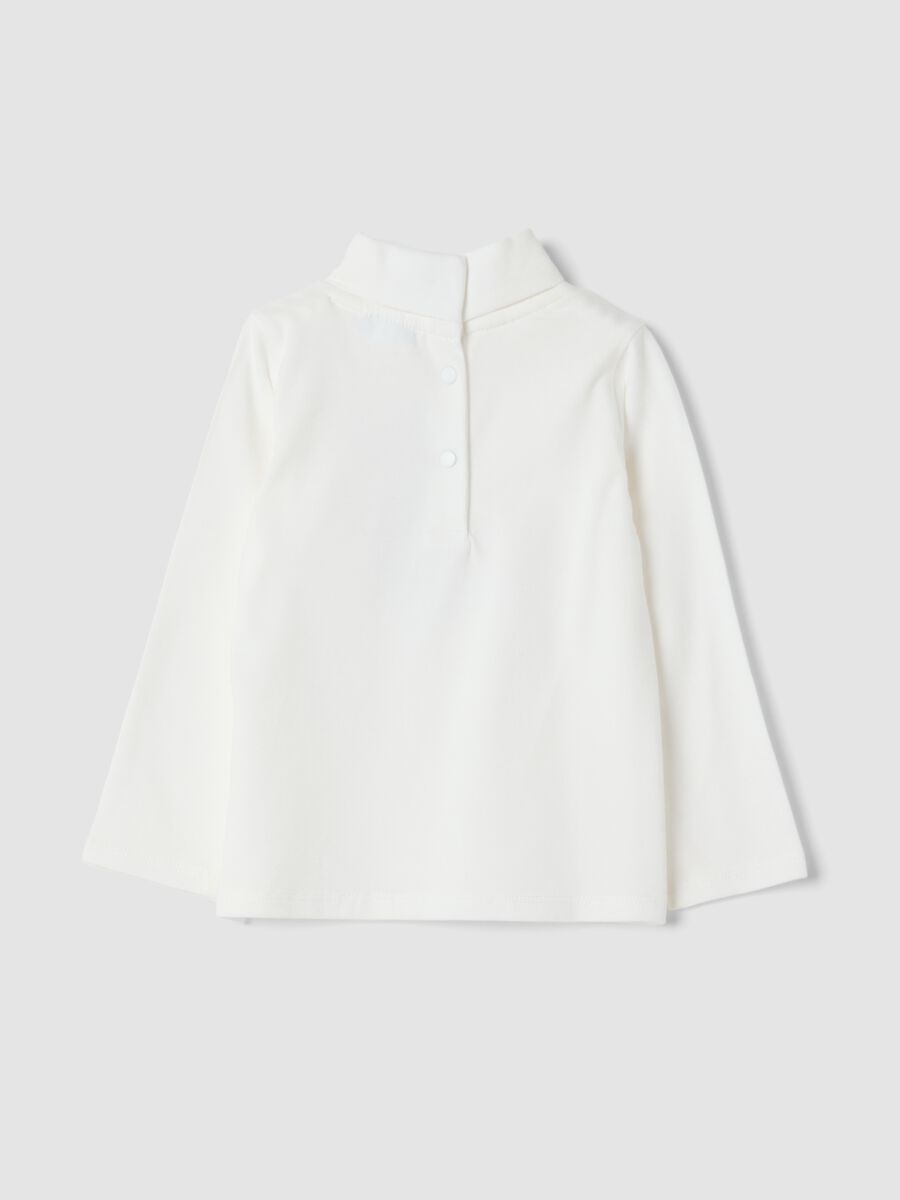 White organic stretch cotton crew-neck T-shirt_1