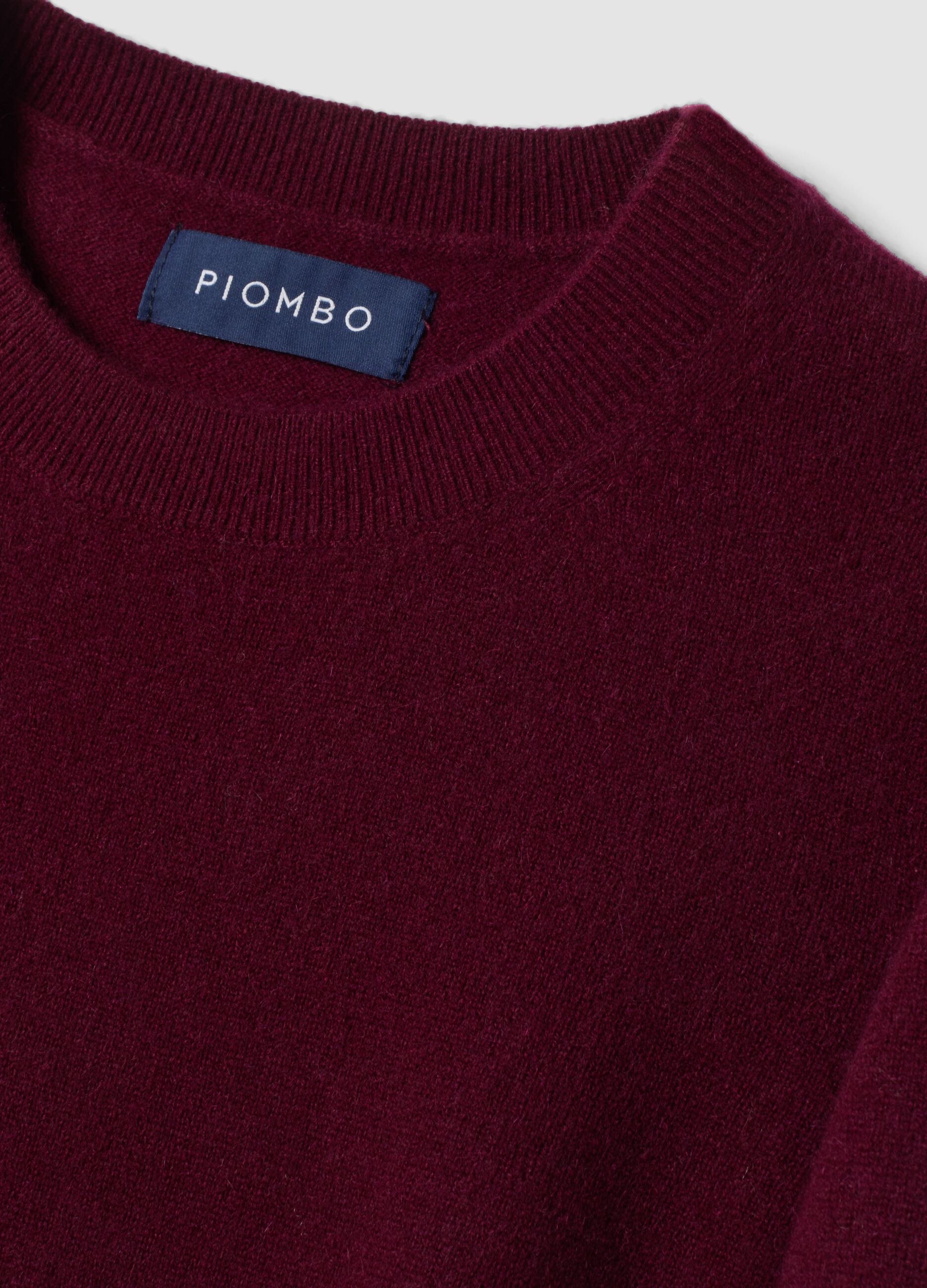 Red pure cashmere crew-neck jumper
