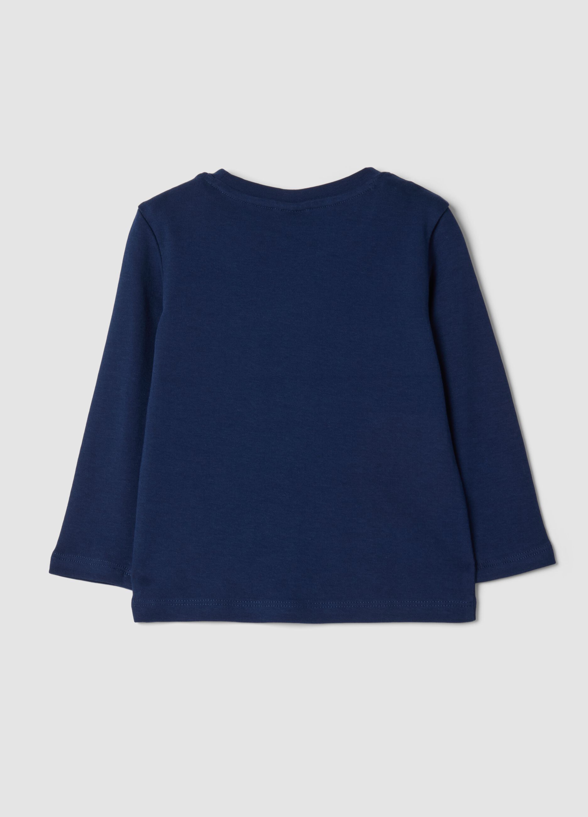 Navy blue organic cotton crew-neck T-shirt