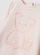 Pink stretch organic cotton T-shirt with teddy bear embroidery_2