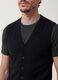 Black viscose-blend waistcoat with deep V-neck, regular fit_2