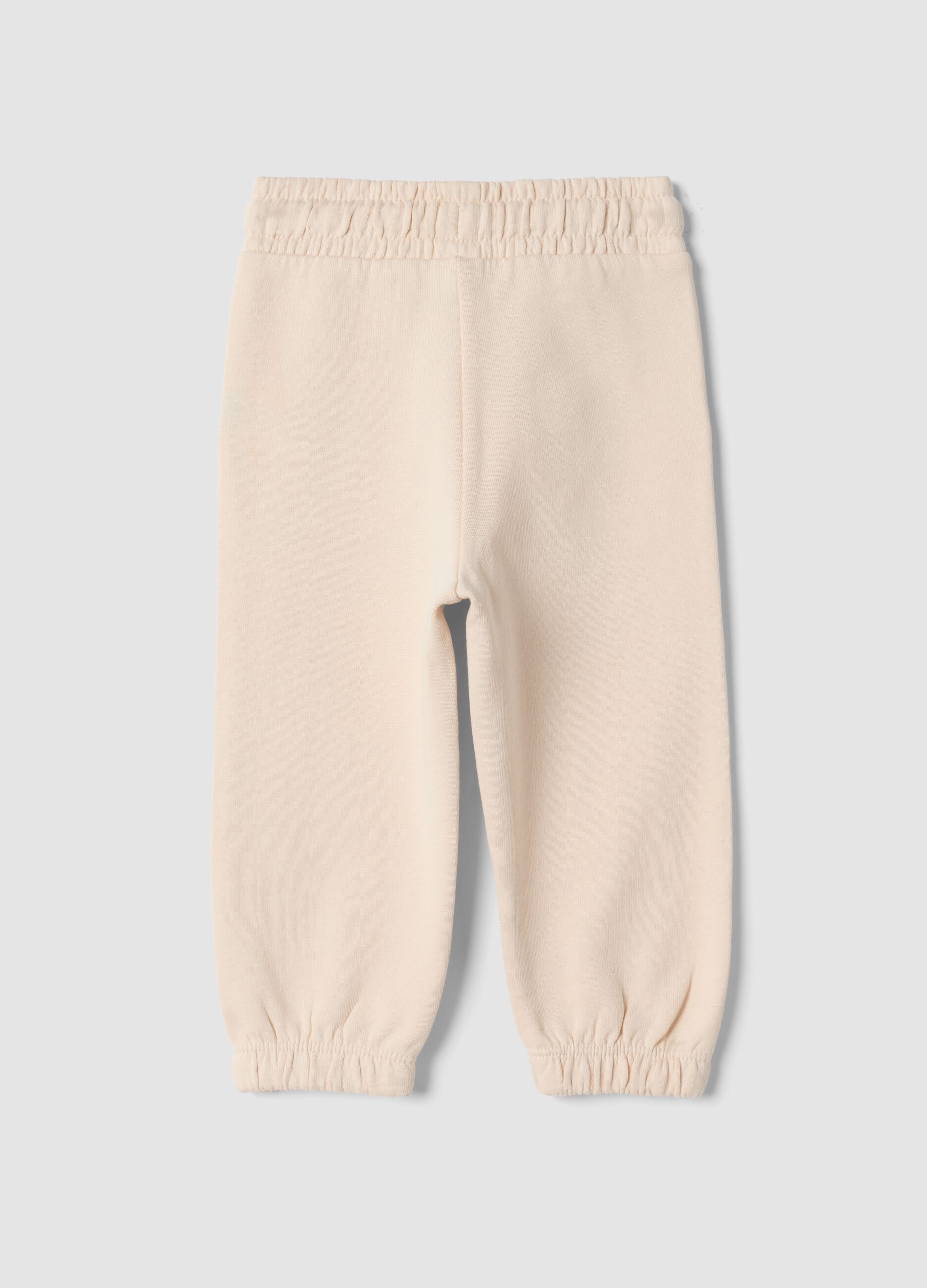 Pink cotton jogger trousers, regular fit
