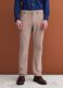 Pantaloni beige in cotone elasticizzato a coste regular fit_1
