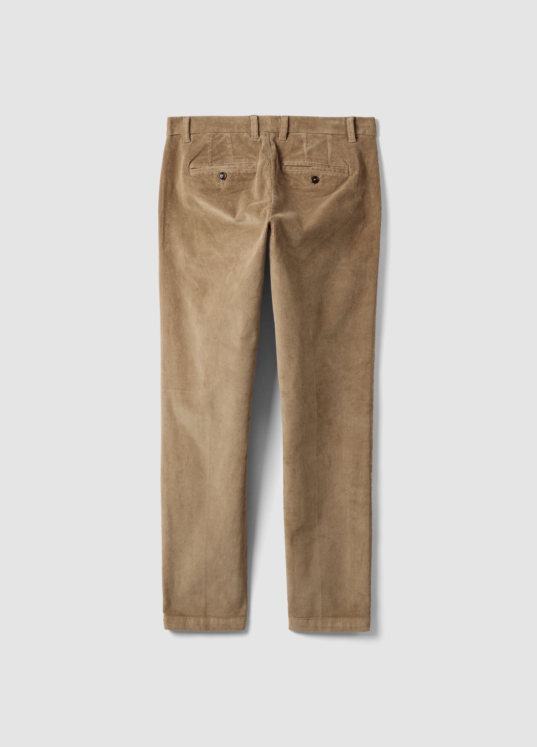 Pantaloni chino beige in cotone elasticizzato slim fit